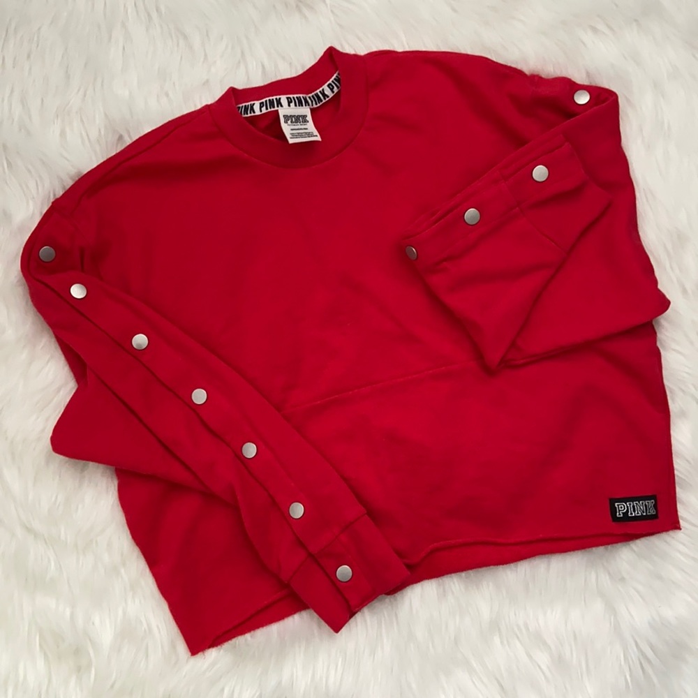 PINK VS Victoria’s Secret Rare* PINK red cropped sweatshirt Small